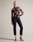 MALYEL-Tops-Versatile and eye-catching, the MALYEL top can be dressed up or down. Pair it with tailored trousers or a skirt for a sophisticated ensemble, or style it with jeans for a casual happy hour. Mesh top Glitched peony print Fitted silhouette Long sleeves High neck with gathered front Lined front Raw hem- Ted Baker Romania